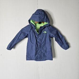 The North Face Toddler 3T Hooded Dryvent Jacket Blue/Neon Green Mesh Lined